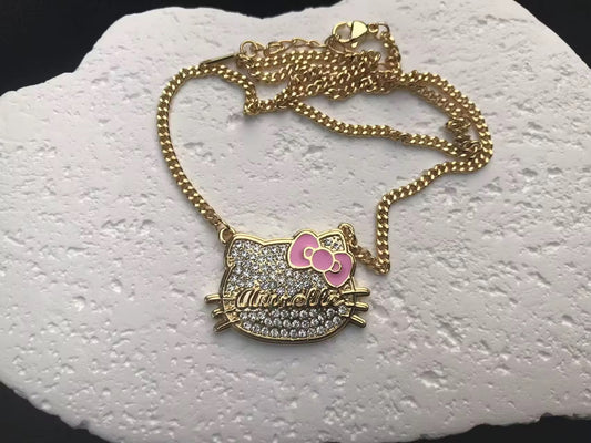 CUSTOM HELLOKITTY DIAMOND FRANCO NAME NECKLACES