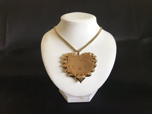 CUSTOM TRENDY HELLO KITTY HEART NECKLACE