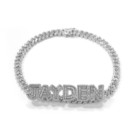 CUSTOM NAME CUBAN LINK CHOCKER NECKLACE