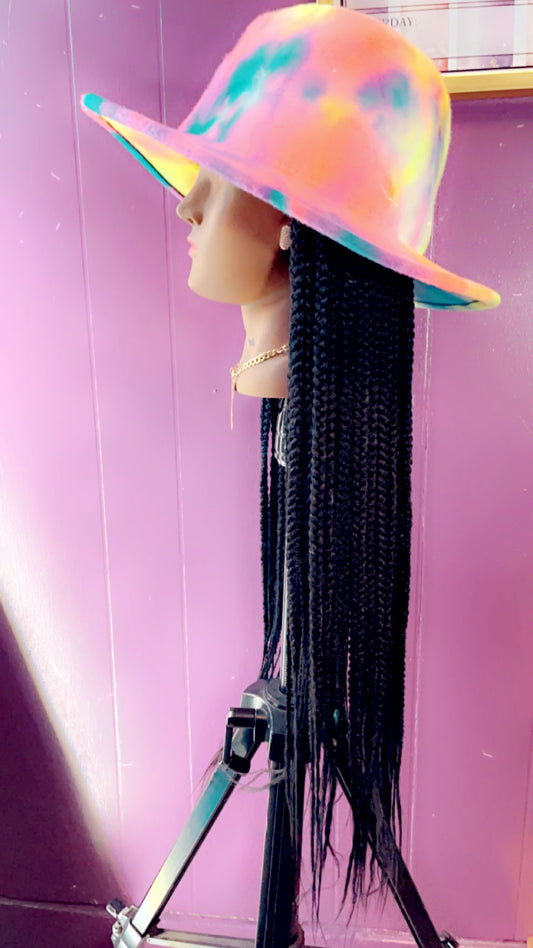 CUSTOM FEDORA BRAIDS WIG HAT